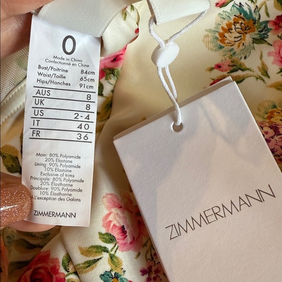 Zimmermann ruffle trim floral lace details swimsuit sz - Picture 17 of 17